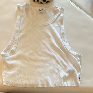 Tna Women's White Ribbed Tank Top
